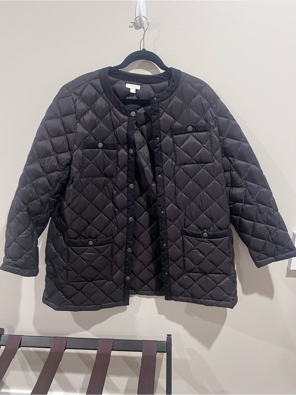 J. Jill Quilted Puffer Jacket in Dark Brown